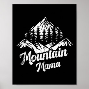 Affiche Maman de montagne Camping Randonnée Maman Aventure
