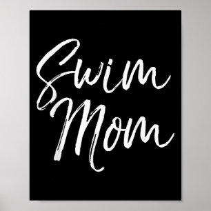 Affiche Maman de natation mignonne Cadeau de fête des mère