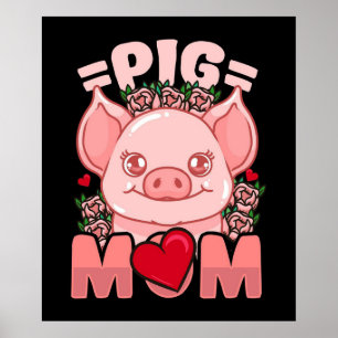Affiche Maman de porc   Cadeau Pour Propriétaire Cochon Ma