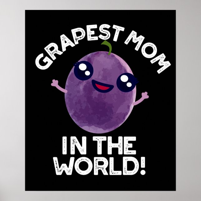 Affiche Maman de raisin dans le monde drôle Fruit Pun Dark (Devant)
