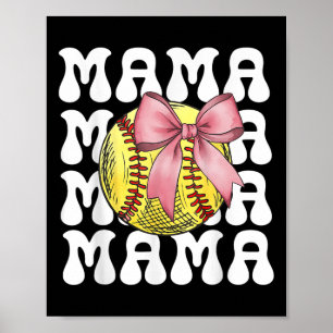 Affiche Maman de softball Coquette de softball Maman de so