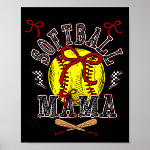 Affiche Maman de softball Coquette Jour de match de softba