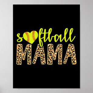 Affiche Maman de softball Guépard mignon Fête des mères Sp