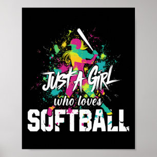 Affiche Maman de softball, juste une fille qui aime le sof