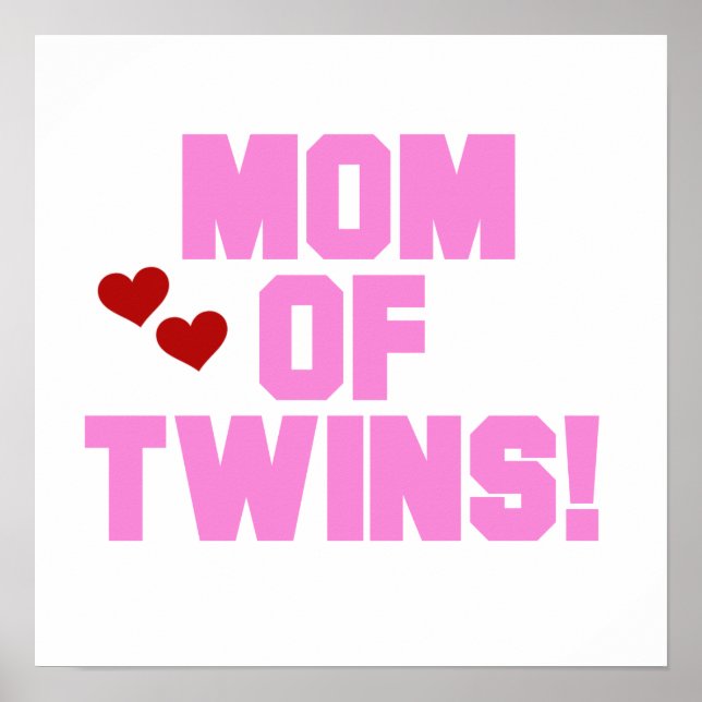 Affiche Maman de Twins Pink Texte Cadeaux (Devant)