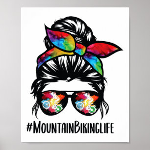 Affiche Maman de VTT Cheveux En Chignon Désordonné Gles