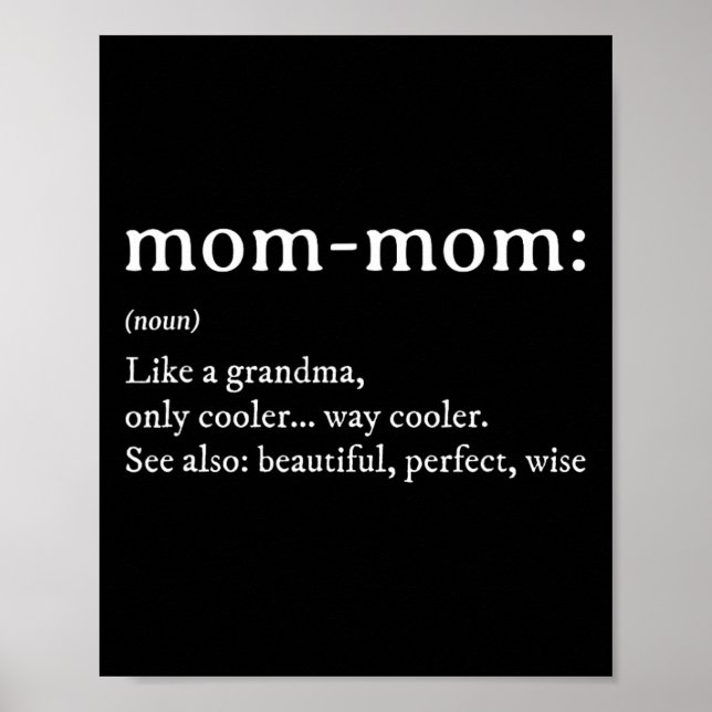 Affiche Maman Définition Cadeau Grand-mère Maman Fête des  (Devant)