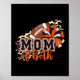 Affiche Maman des deux cheerleaders de football orange noi