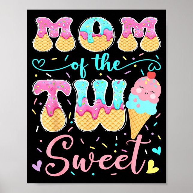 Affiche Maman des deux douce fille de 2 ans anniversaire g (Devant)