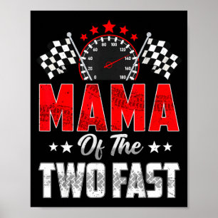 Affiche Maman des deux voitures de course rapides pour le 