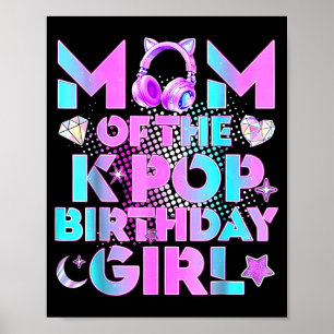 Affiche Maman des filles de la fête d'anniversaire k-pop a
