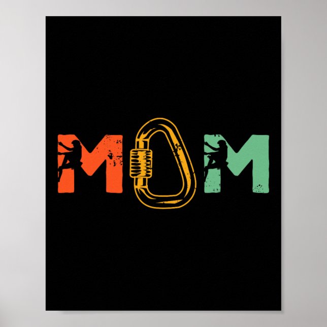 Affiche Maman d'escalade Maman grimpeuse Assurage Bloc (Devant)
