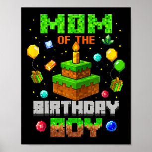 Affiche Maman drôle du garçon d'anniversaire fête vidéo ga