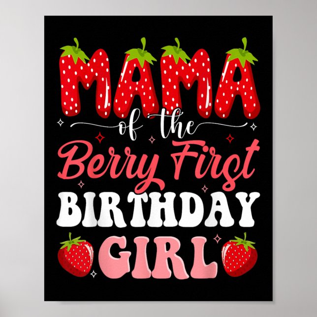 Affiche Maman Du Berry Premier Anniversaire De Girl Strawb (Devant)