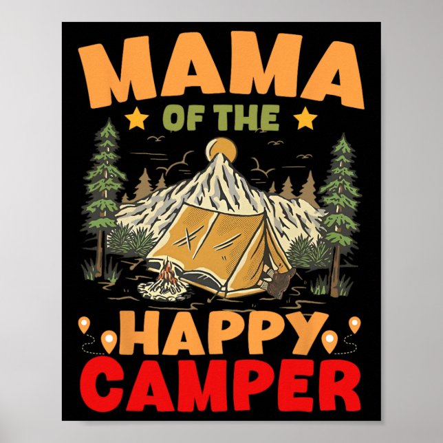 Affiche Maman du campeur heureux premier anniversaire camp (Devant)