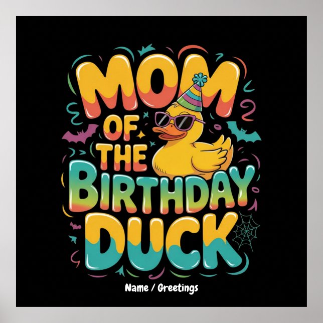 Affiche Maman du Canard Anniversaire Canard en Caoutchouc  (Devant)