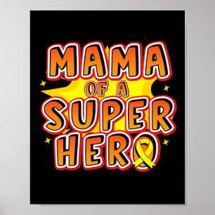 Affiche Maman Du Cancer De L'Enfance D'Un Ruban De La Fami