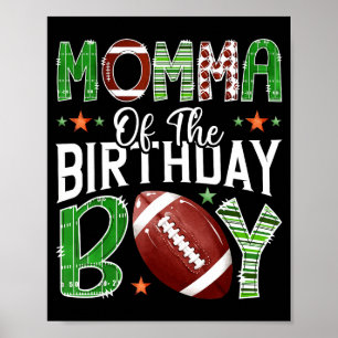 Affiche Maman du garçon d'anniversaire amoureux de footbal
