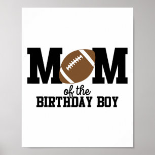 Affiche Maman du garçon d'anniversaire amoureux de footbal