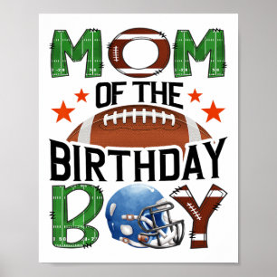 Affiche Maman du garçon d'anniversaire de jour de match de