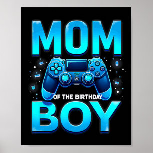 Affiche Maman du garçon d'anniversaire joueur de jeux vidé