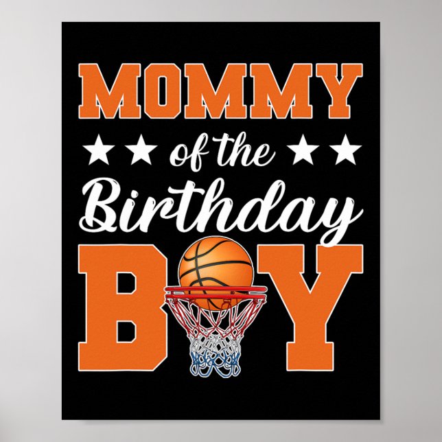 Affiche Maman du garçon d'anniversaire Sketll Maman tenue  (Devant)