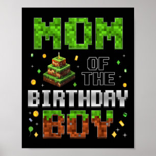 Affiche Maman du garçon d'anniversaire tenue de famille as