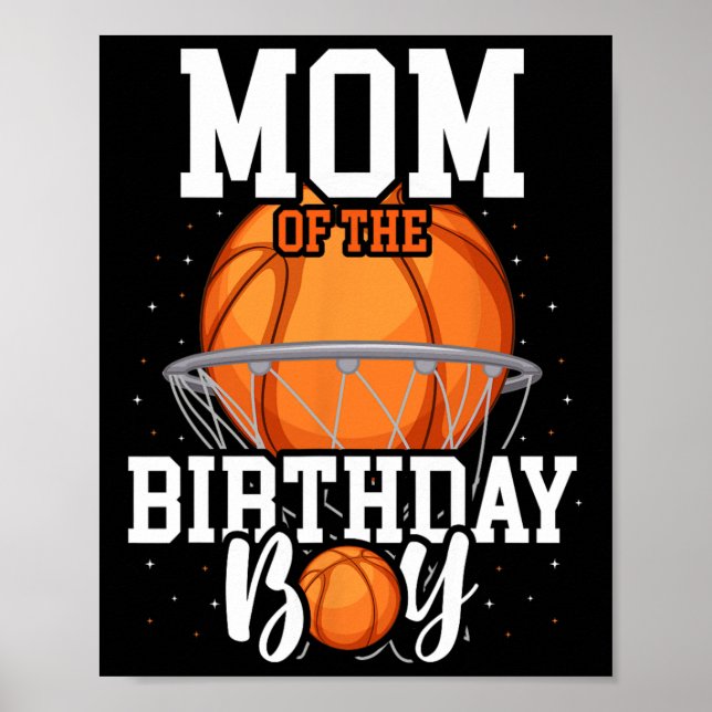 Affiche Maman du garçon d'anniversaire Thème Sketll Fête d (Devant)
