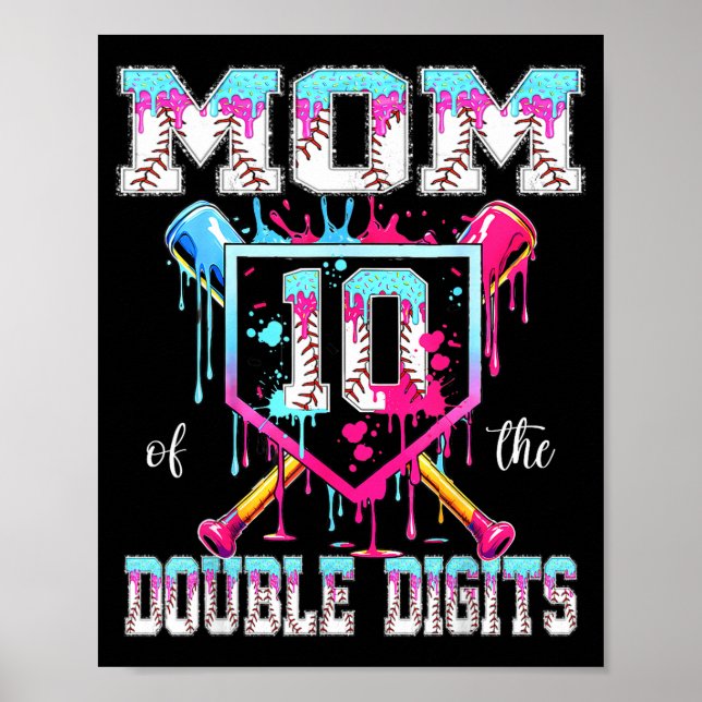 Affiche Maman du garçon de 10 ans à l'anniversaire à doubl (Devant)
