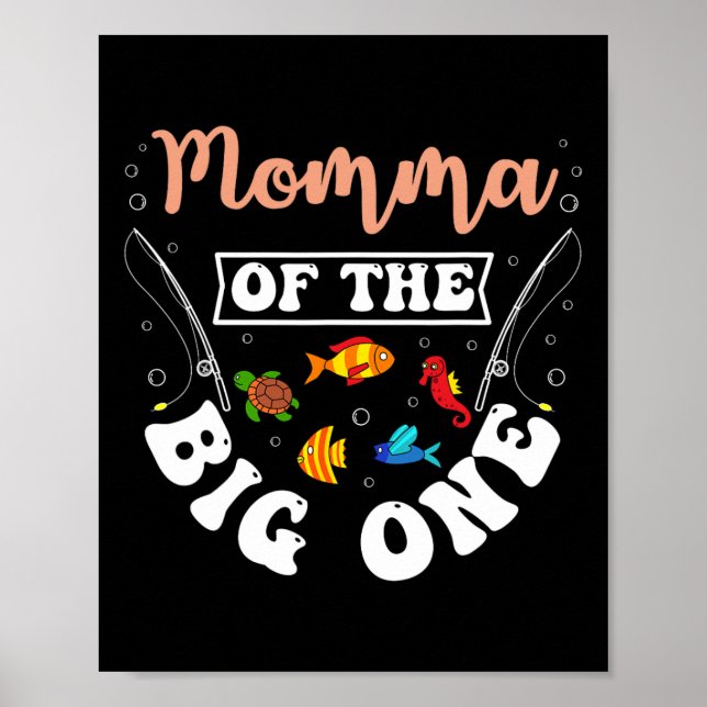Affiche Maman du gros poisson Fête d'anniversaire de pêche (Devant)