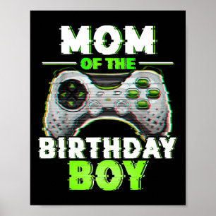 Affiche Maman Du Joueur Vidéo Enfant Anniversaire Correspo