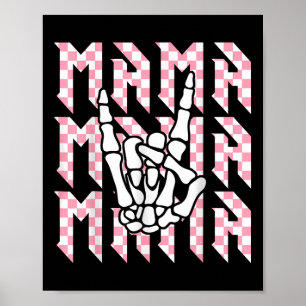 Affiche Maman du mauvais deux os à carreaux Maman 2e anniv