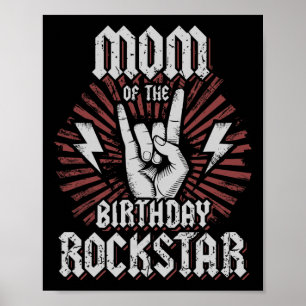 Affiche Maman du rockstar d'anniversaire Rockeur assorti R