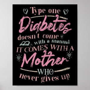 Affiche Maman D'Un Enfant Diabète T1D