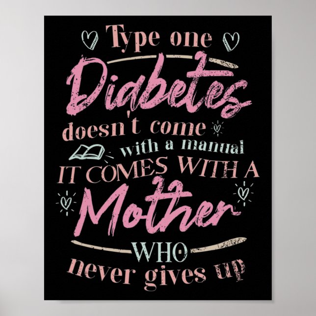 Affiche Maman D'Un Enfant Diabète T1D (Devant)
