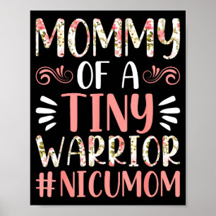 Affiche Maman d'un petit guerrier - maman nicu joyeuse fêt