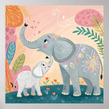 Maman éléphant et bébé