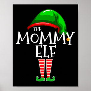 Affiche Maman Elf Famille Groupe de jumelage Noël Maman