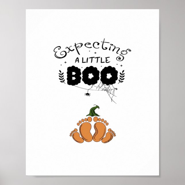 Affiche Maman enceinte d'Halloween futur bébé Little Boo (Devant)