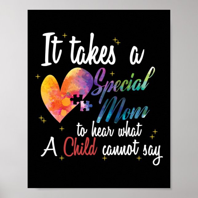 Affiche Maman Enfant Amour Puzzle Inspiration Autisme Conn (Devant)