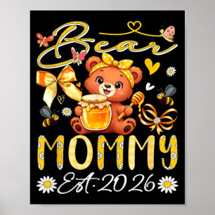 Affiche Maman Est 2026 Nœud Papillon Floral Fête Des Mères
