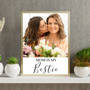 Affiche Maman est ma bestie noms personnalisés photo