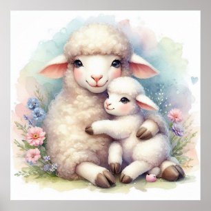 Affiche Maman et agneau