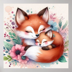 Affiche Maman et Baby Fox