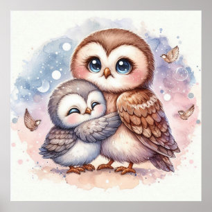 Affiche Maman et Baby Owl