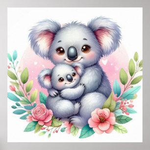 Affiche Maman et bébé koala