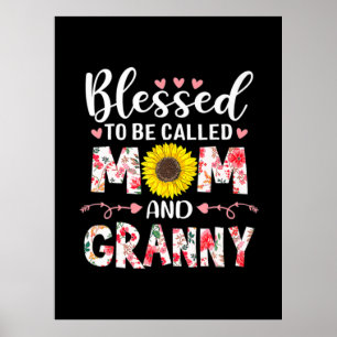 Affiche Maman Et Granny Floral Anniversaire