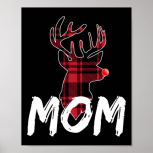 Affiche Maman Famille Correspondant Pajama - Noël Rouge Ne