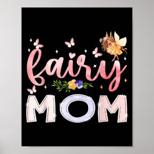Affiche Maman Fée Fleur Magique Anniversaire Fille Conte d