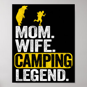 Affiche Maman femme camping légende camping-car campeur ex